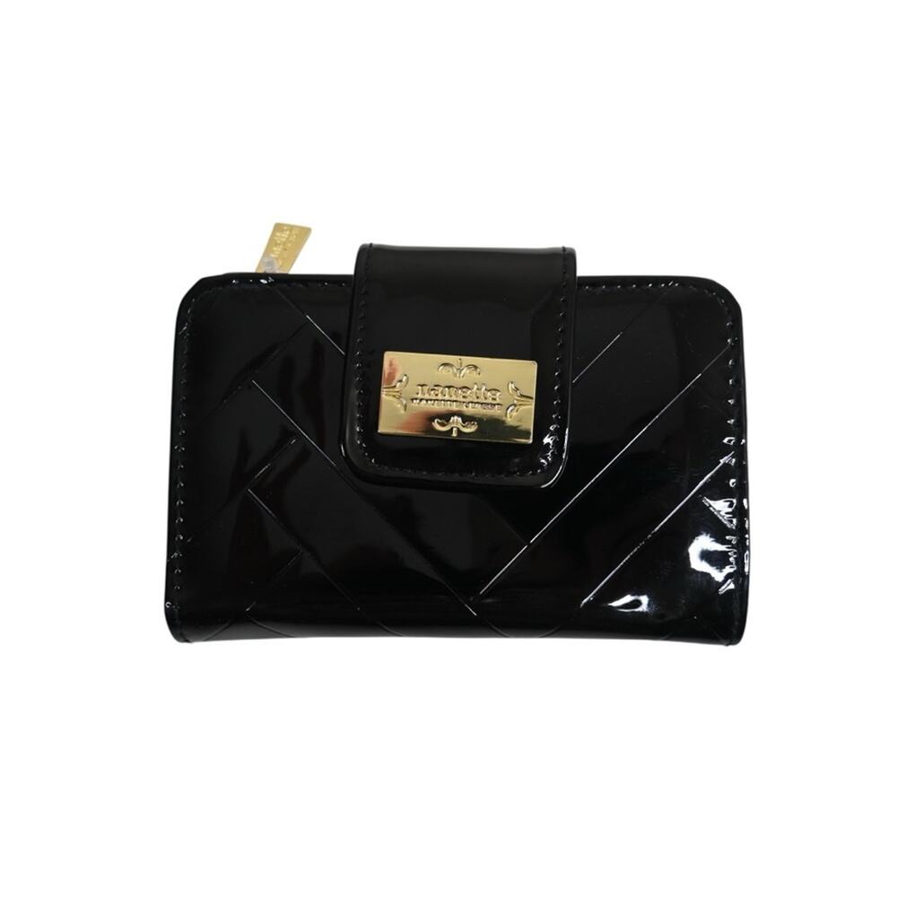 Nanette Nanette Lepore Black Patent Wallet Gold Hardware NWOT